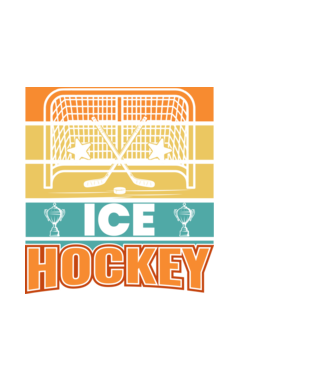 Ice Hockey model alb pe tricou