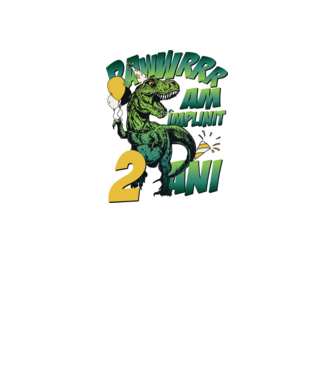 Rawr Am împlinit 2 ani model galben neon pe tricou