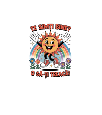 Te simți bine? model alb pe tricou