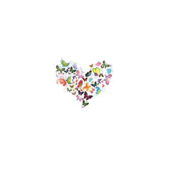 Butterfly Heart model alb pe tricou