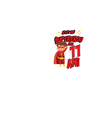 Acest mic supererou are 11 ani model galben neon pe tricou