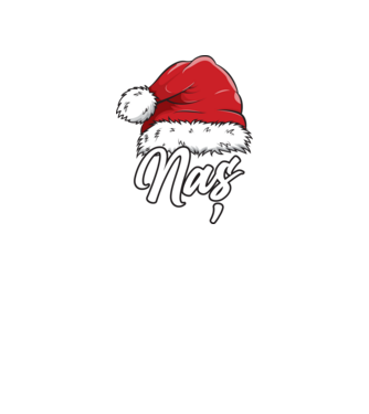 naș Santa Hat model negru pe tricou