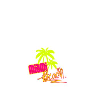 Miami beach model albastru închis pe tricou