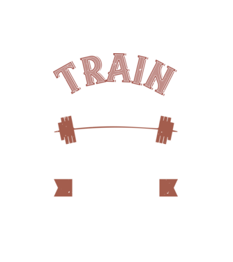 Train Hard model alb pe tricou