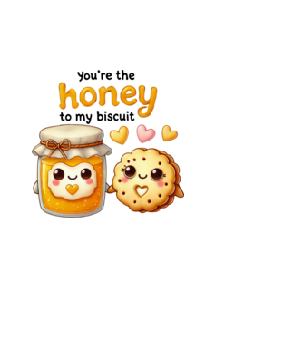 Honey to my Biscuit model alb pe tricou