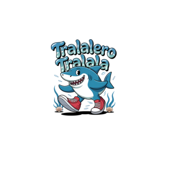 Tralalero Tralala drăguț model turcoaz pe tricou