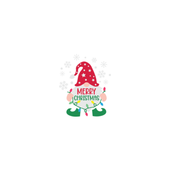 Merry christmas gnome model negru pe tricou