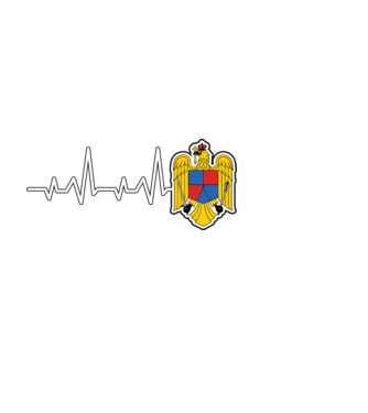 ROMANIA heartbeat model negru pe tricou
