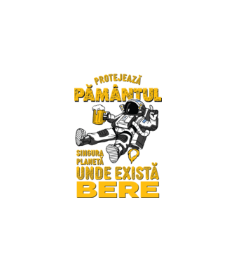 Protejează Pământul, singura planetă unde există bere model negru pe tricou