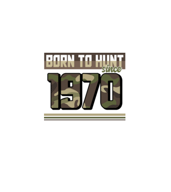Born to hunt since 1970 model negru pe tricou