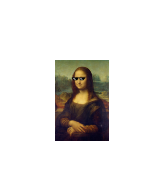 Mona Lisa Deal with it model negru pe tricou