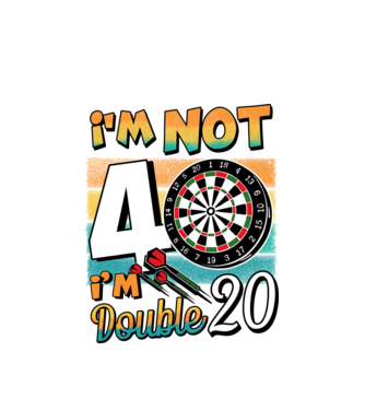 Darts Birthday 40 years old model alb pe tricou
