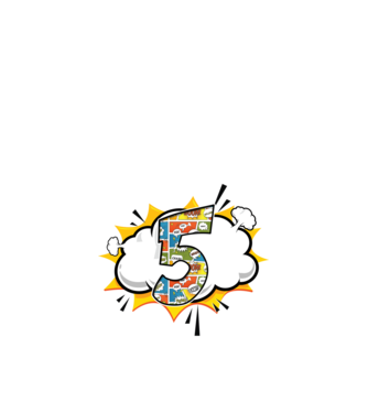 Birthday Comic Number 5 model albastru închis pe tricou