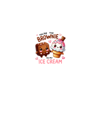 Brownie to my Ice Cream model alb pe tricou