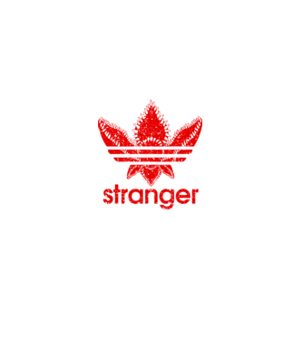 stranger logo red model negru pe tricou