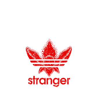 stranger logo red model negru pe tricou