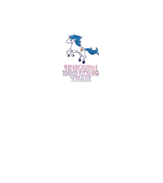 Unicorn drinking team model alb pe tricou