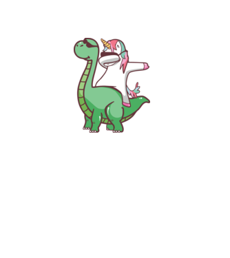 Dinozaur dabunicorn model negru pe tricou