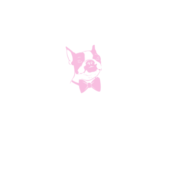 Boston Terrier model alb pe tricou