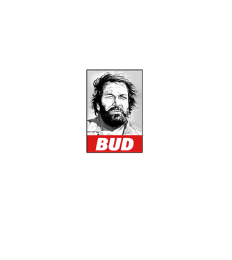 Bud Spencer halftone model gri pe tricou