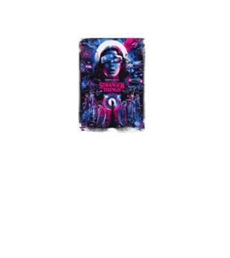 stranger things poster neon model negru pe tricou