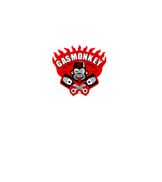 Gas Monkey model alb pe tricou