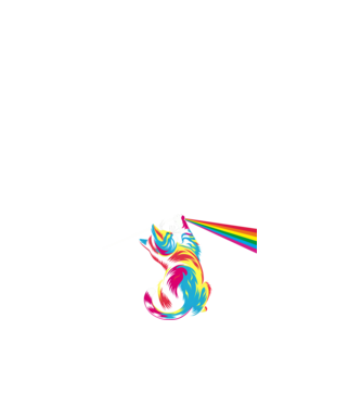 Pisica prismă model alb pe tricou