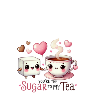 Sugar to my Tea model alb pe tricou
