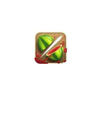 Fruit Ninja Icon model alb pe tricou