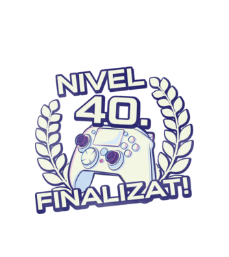 Nivel 40 finalizat! model alb pe tricou