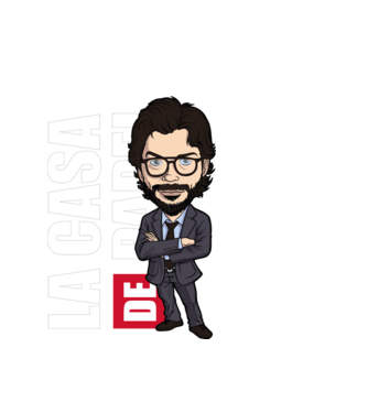 la cas de papel professor model alb pe tricou