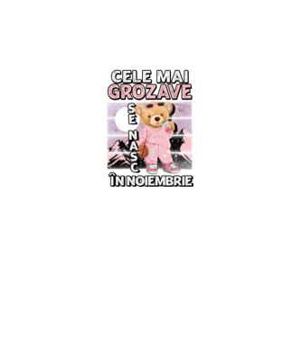 RETRO teddy fetişcană NOIEMBRIE model negru pe tricou
