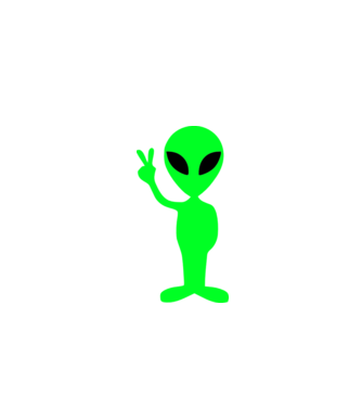 UFO Alien model alb pe tricou