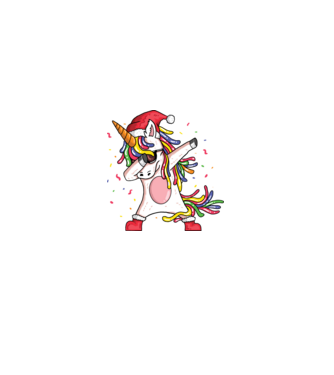 Christmas unicorn dab model negru pe tricou