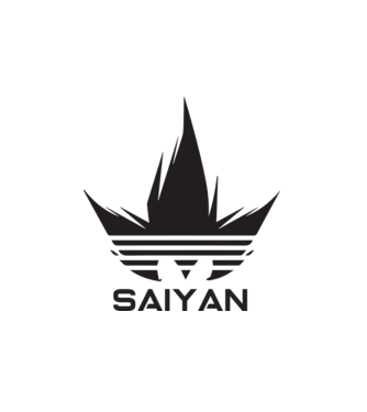 saiyan logo model alb pe tricou