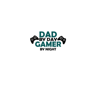 Dad by day gamer by night model alb pe tricou