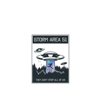 'Storm area 51 - They can''t stop all of us dark' model alb pe tricou