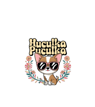 Huculka Puculka câine 1 model alb pe tricou