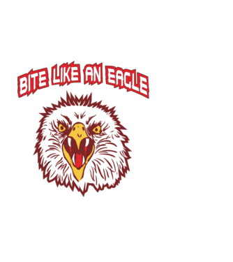 bite like an eagle cobra kai model alb pe tricou