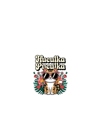 Huculka Puculka pisică 3 model alb pe tricou