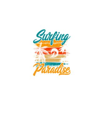 Surfing Paradise model negru pe tricou