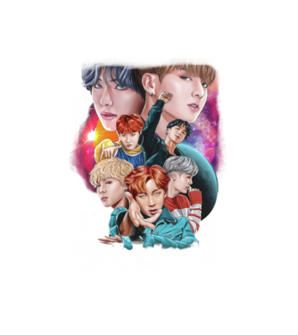 BTS POSTER model alb pe tricou
