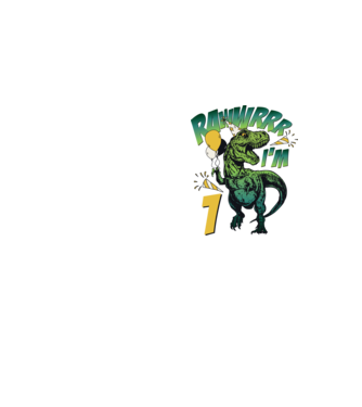 'Birthday Dinosaur rawww i''m 1' model galben neon pe tricou