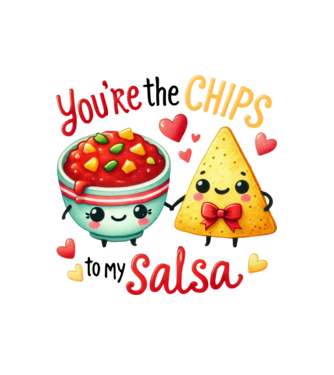 Chips to my Salsa model alb pe tricou