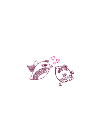 lovebirds model alb pe tricou