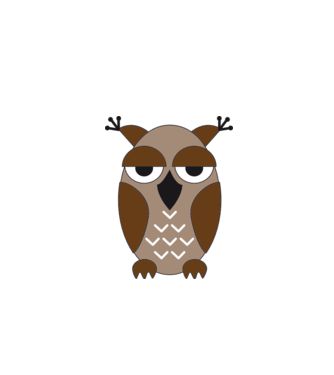Owl model alb pe tricou
