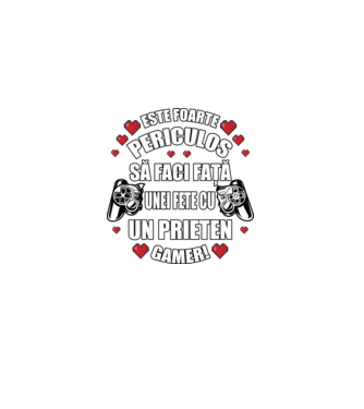 este foarte periculos să faci față unei fete cu un prieten gamer! model  pe tricou