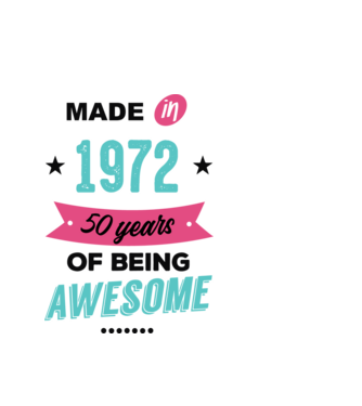 MADE in 1972 model alb pe tricou