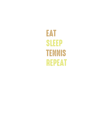 eat sleep tennis repeat model albastru jeanși pe tricou