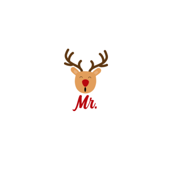 Mr. Reindeer Christmas couple model gri pe tricou